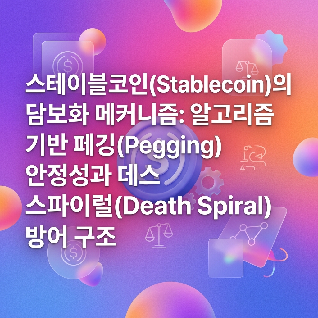 스테이블코인(Stablecoin)의 담보화 메커니즘: 알고리즘 기반 페깅(Pegging) 안정성과 데스 스파이럴(Death Spiral) 방어 구조