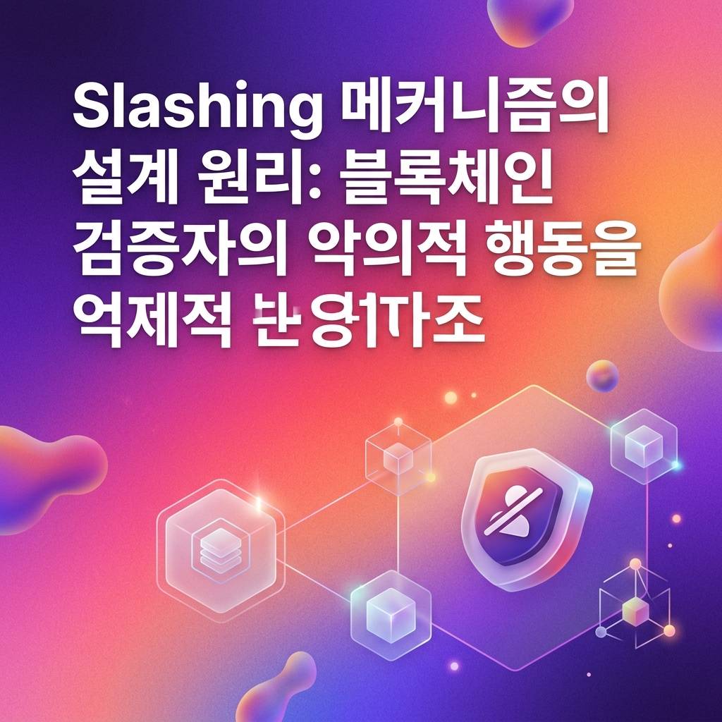 Slashing 메커니즘의 설계 원리: 블록체인 검증자의 악의적 행동을 억제하는 경제적 보안 구조