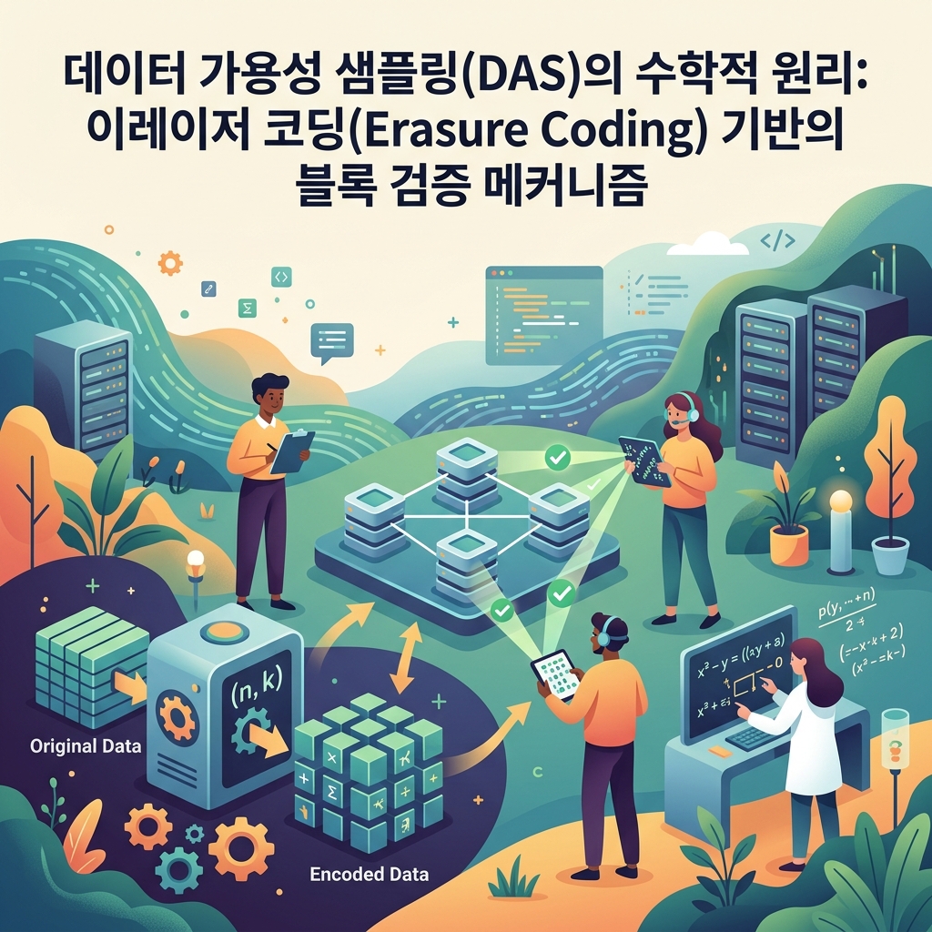 데이터 가용성 샘플링(DAS)의 수학적 원리: 이레이저 코딩(Erasure Coding) 기반의 블록 검증 메커니즘