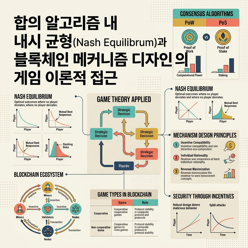 합의 알고리즘 내 내시 균형(Nash Equilibrium)과 블록체인 메커니즘 디자인의 게임 이론적 접근