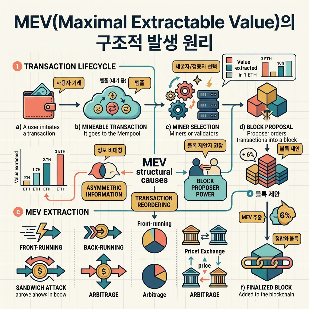 MEV(Maximal Extractable Value)의 구조적 발생 원리