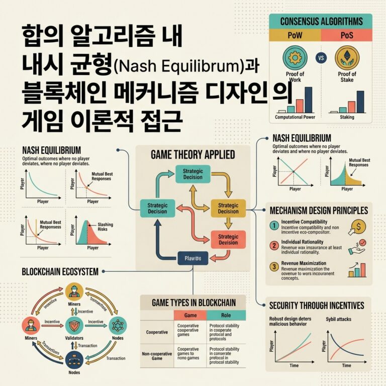 합의 알고리즘 내 내시 균형(Nash Equilibrium)과 블록체인 메커니즘 디자인의 게임 이론적 접근