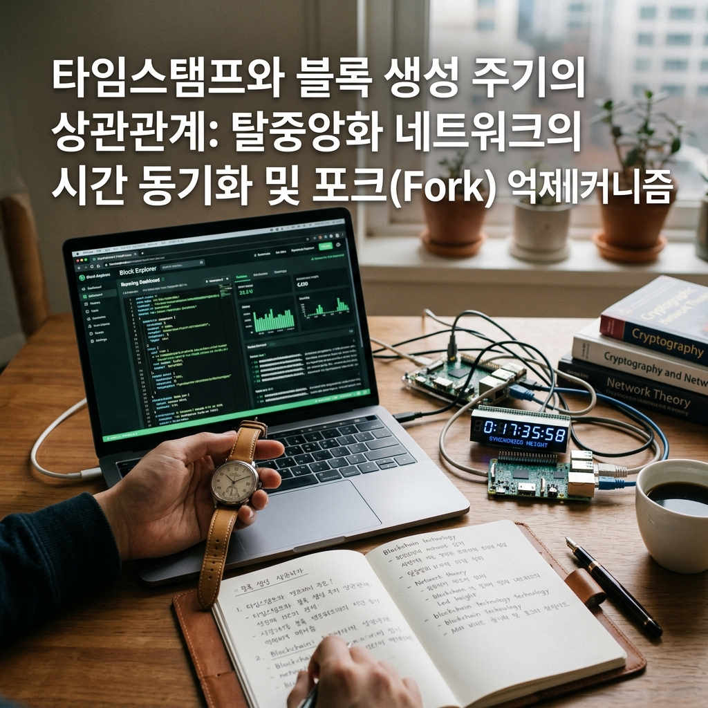 타임스탬프와 블록 생성 주기의 상관관계: 탈중앙화 네트워크의 시간 동기화 및 포크(Fork) 억제 메커니즘